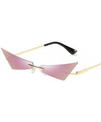 Rimless Sunglasses Rimless Glasses Designer Streetwear - Purple - CG18TULI66D $13.80