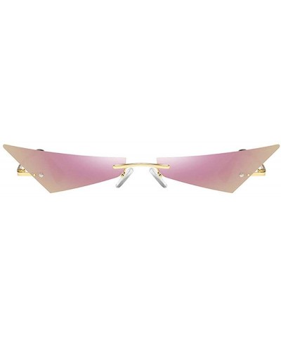 Rimless Sunglasses Rimless Glasses Designer Streetwear - Purple - CG18TULI66D $13.80