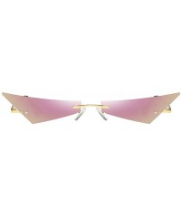 Rimless Sunglasses Rimless Glasses Designer Streetwear - Purple - CG18TULI66D $13.80