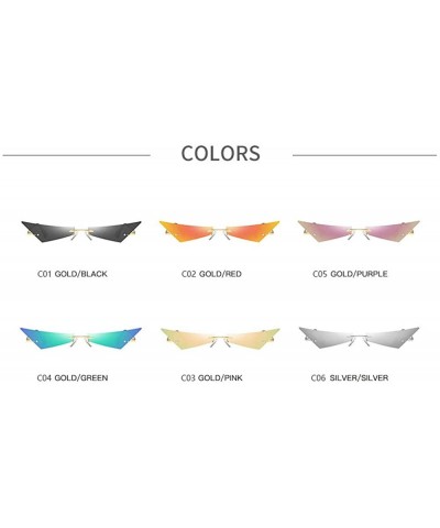 Rimless Sunglasses Rimless Glasses Designer Streetwear - Purple - CG18TULI66D $13.80