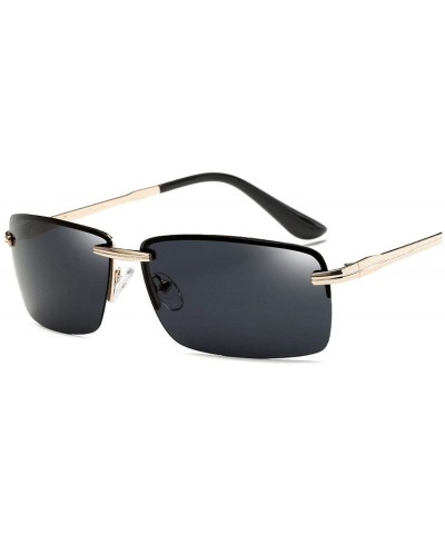 Square Polarized Sunglasses Men 2019 RimlSquare Retro Vintage Sun Glasses Anti-glare Driver's Oculos - Gold-black - C0197Y7RL...