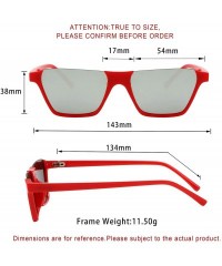 Oversized Oversize Multifunction Sunglasses-UV400 Protection-Retro for Men/Women - Z3298_red Silver - CP193ZZ943W $16.66