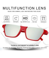 Oversized Oversize Multifunction Sunglasses-UV400 Protection-Retro for Men/Women - Z3298_red Silver - CP193ZZ943W $16.66