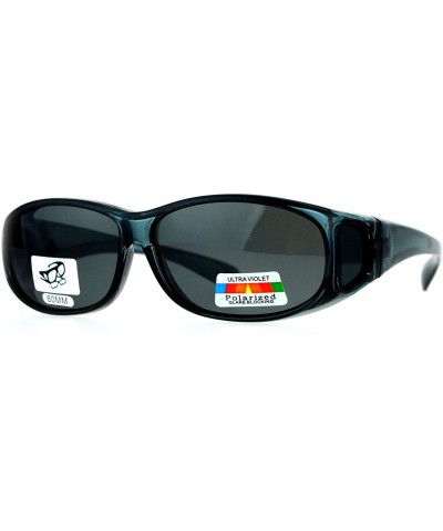 Rectangular Polarized Fit Over Glasses Womens Sunglasses Oval Rectangular Frame - Gray - C51873DDZIS $25.26
