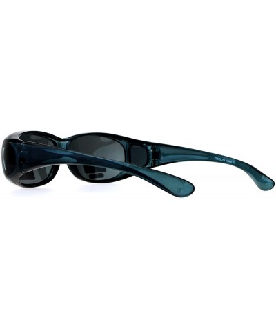 Rectangular Polarized Fit Over Glasses Womens Sunglasses Oval Rectangular Frame - Gray - C51873DDZIS $15.36