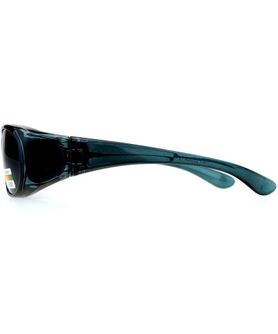 Rectangular Polarized Fit Over Glasses Womens Sunglasses Oval Rectangular Frame - Gray - C51873DDZIS $15.36