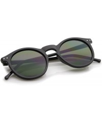 Round Retro Horn Rimmed Keyhole Nose Bridge P3 Round Sunglasses 49mm - Shiny Black / Green - CM12MYPBOL4 $13.10