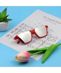 Oversized Oversize Multifunction Sunglasses-UV400 Protection-Retro for Men/Women - Z3298_red Silver - CP193ZZ943W $40.31