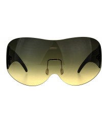Shield Visor Shield Cover Sunglasses Oversized Sun Cover Shades for Face UV 400 - Brown (Green Beige) - CB180SCDHC7 $15.90