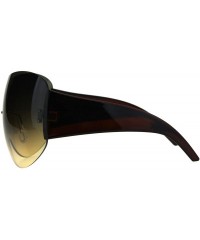 Shield Visor Shield Cover Sunglasses Oversized Sun Cover Shades for Face UV 400 - Brown (Green Beige) - CB180SCDHC7 $15.90