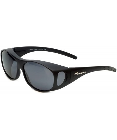 Oval Designer Polarized Fitover Sunglasses F01 62mm - Matte Black - CI1824A4HND $19.59