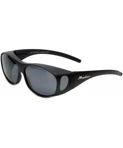 Oval Designer Polarized Fitover Sunglasses F01 62mm - Matte Black - CI1824A4HND $48.32