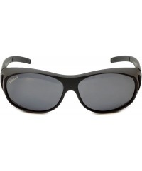 Oval Designer Polarized Fitover Sunglasses F01 62mm - Matte Black - CI1824A4HND $19.59