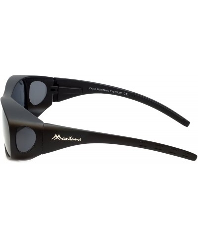 Oval Designer Polarized Fitover Sunglasses F01 62mm - Matte Black - CI1824A4HND $19.59