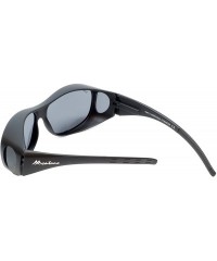Oval Designer Polarized Fitover Sunglasses F01 62mm - Matte Black - CI1824A4HND $19.59