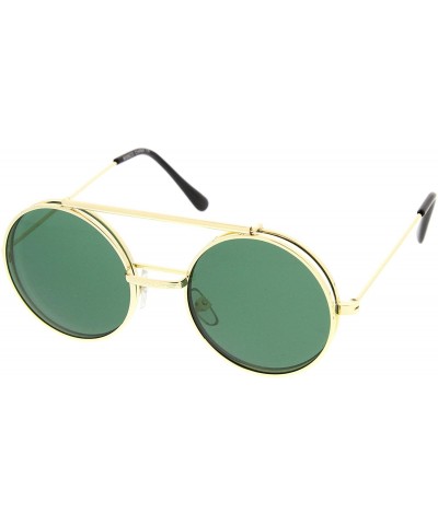 Mid Size Flip-Up Colored Lens Round Django Sunglasses 49mm