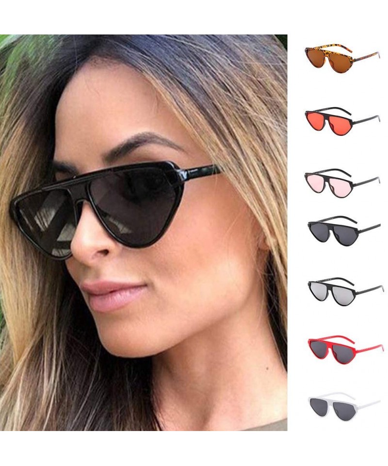 Oval Sunglasses Fashion Glasses Oversized Vintage - Hot Pink - CE18NSHZCH4 $8.54