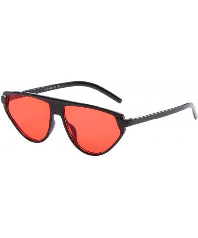 Oval Sunglasses Fashion Glasses Oversized Vintage - Hot Pink - CE18NSHZCH4 $8.54