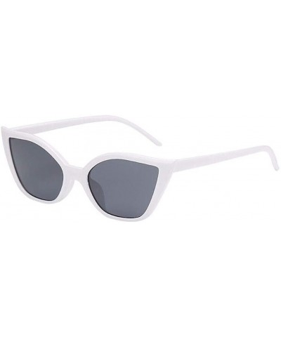 Cat Eye Retro Polarized Cateye Sunglasses - Women Vintage Cat Eye Sun Glasses UV400 Protection - White - CG18TCWQQMI $18.25