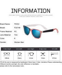 Sport Polarized Sunglasses for Men Retro - Polarized Retro Sunglasses for Men FD2149 - Blue-flag - C418INNMCCQ $10.22