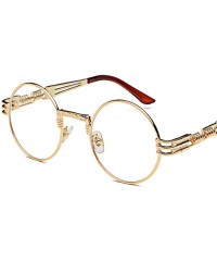 Goggle Fashion Round Eyeglasses Women Vintage Spring Glasses Legs Sunglasses Luxury Punk Lentes - C8 Silver Clear - CF198ZW37...