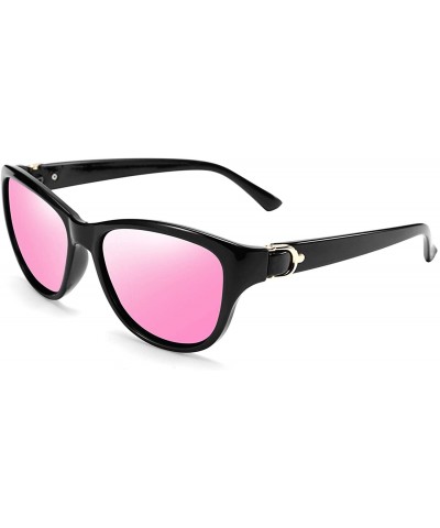 Oversized Women Vintage Polarized Sunglasses Lady Elegant Cateye Sun Glasses B2476 - Pink - CF18W6K3G83 $25.85