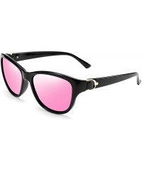 Oversized Women Vintage Polarized Sunglasses Lady Elegant Cateye Sun Glasses B2476 - Pink - CF18W6K3G83 $15.72