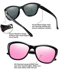 Oversized Women Vintage Polarized Sunglasses Lady Elegant Cateye Sun Glasses B2476 - Pink - CF18W6K3G83 $15.72