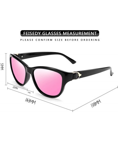 Oversized Women Vintage Polarized Sunglasses Lady Elegant Cateye Sun Glasses B2476 - Pink - CF18W6K3G83 $15.72