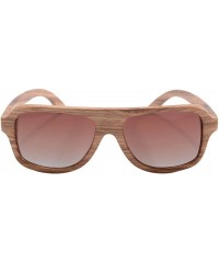 Oversized Wooden Sunglasses Oversized Retro Eyeglasses Wood Frame Polarized with Case- Z6043 (small zebra- gradient brown) - ...