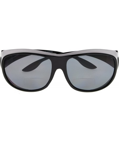 Oversized Oversize Polarized Bifocal Regular Sunglasses to Wear Over Fitover Sunreaders - Grey - CK18CO7IEY4 $33.86