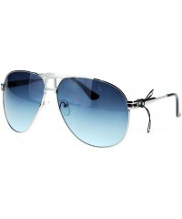Aviator Square Aviator Sunglasses Unisex Fashion Racer Aviators Silver - Silver Black - CJ124G471C7 $11.07