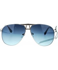 Aviator Square Aviator Sunglasses Unisex Fashion Racer Aviators Silver - Silver Black - CJ124G471C7 $11.07