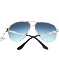 Aviator Square Aviator Sunglasses Unisex Fashion Racer Aviators Silver - Silver Black - CJ124G471C7 $11.07