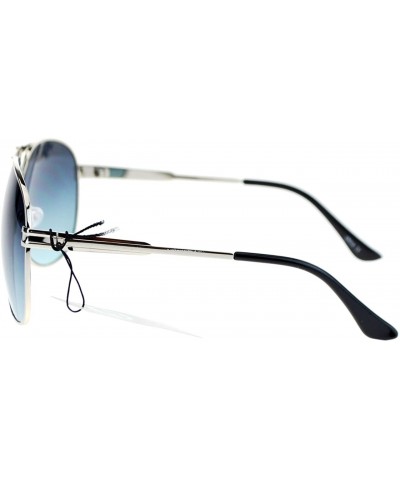 Aviator Square Aviator Sunglasses Unisex Fashion Racer Aviators Silver - Silver Black - CJ124G471C7 $11.07