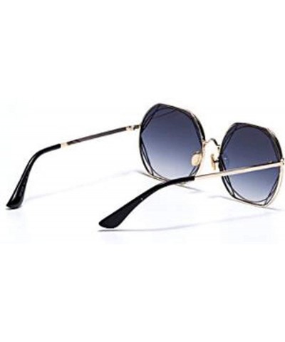 Aviator women fashion sunglasses six sided pattern - D - C418S5QENEY $39.13