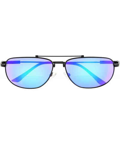 Wayfarer Memory Bifocal Sunglasses Flexible SUNSHINE READERS For Men And Women - Green-mirror - CM18N9QY3YU $13.09