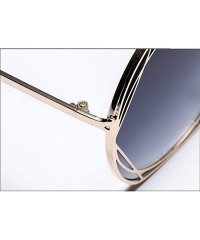 Aviator women fashion sunglasses six sided pattern - D - C418S5QENEY $39.13