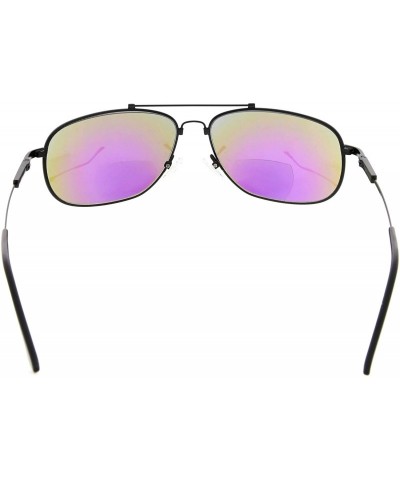 Wayfarer Memory Bifocal Sunglasses Flexible SUNSHINE READERS For Men And Women - Green-mirror - CM18N9QY3YU $13.09