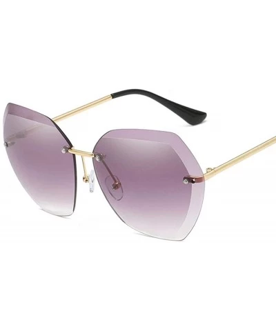 Oversized Women Luxury Rimless Sunglasses - Summer Oversized Vintage Shades Sun Glasses - A4 - CL196D88G9T $20.83