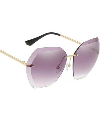 Oversized Women Luxury Rimless Sunglasses - Summer Oversized Vintage Shades Sun Glasses - A4 - CL196D88G9T $12.88