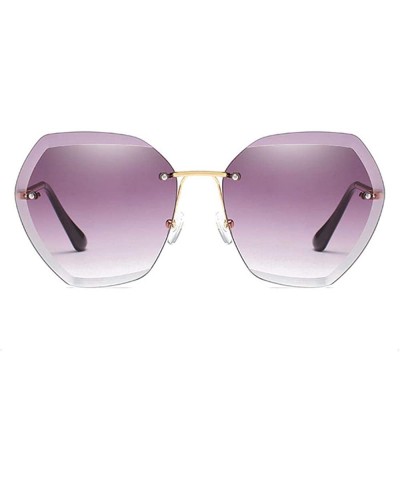 Oversized Women Luxury Rimless Sunglasses - Summer Oversized Vintage Shades Sun Glasses - A4 - CL196D88G9T $12.88