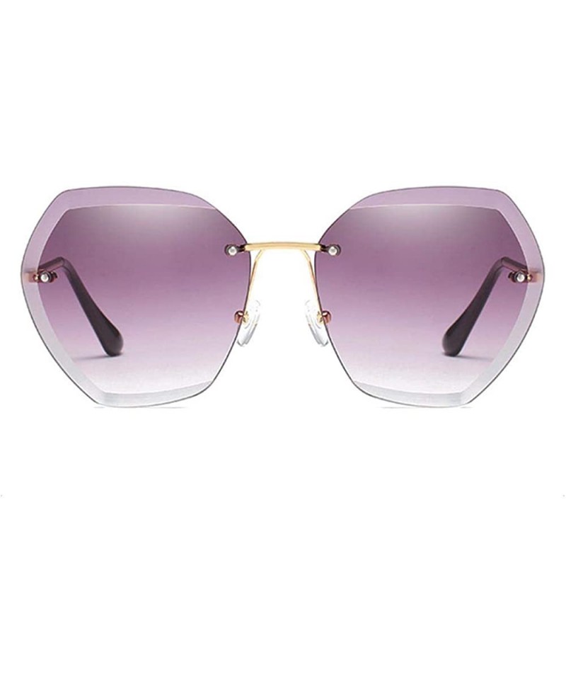 Women Luxury Rimless Sunglasses - Summer Oversized Vintage Shades Sun ...