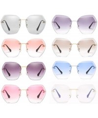 Oversized Women Luxury Rimless Sunglasses - Summer Oversized Vintage Shades Sun Glasses - A4 - CL196D88G9T $12.88