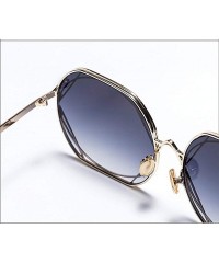 Aviator women fashion sunglasses six sided pattern - D - C418S5QENEY $39.13