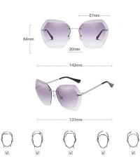 Oversized Women Luxury Rimless Sunglasses - Summer Oversized Vintage Shades Sun Glasses - A4 - CL196D88G9T $12.88