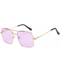 Aviator Polarized Sunglasses for Women - Vintage Glasses Metal Square Frame UV Protection Oversized Aviator Glasses - C7196NA...