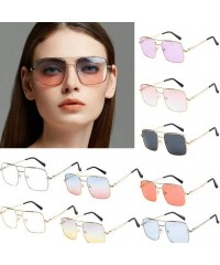 Aviator Polarized Sunglasses for Women - Vintage Glasses Metal Square Frame UV Protection Oversized Aviator Glasses - C7196NA...