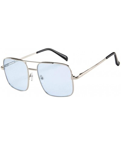 Aviator Polarized Sunglasses for Women - Vintage Glasses Metal Square Frame UV Protection Oversized Aviator Glasses - C7196NA...