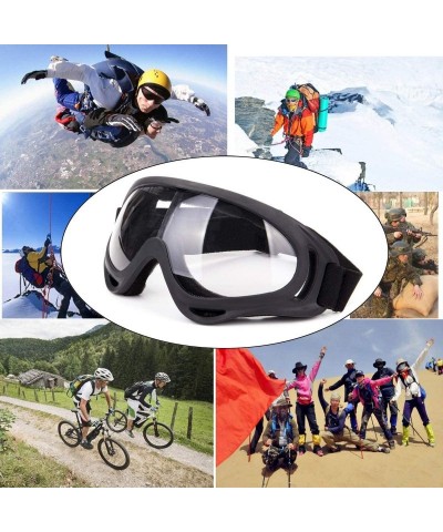 Goggle Snowboard Protection Windproof Motorcycle - Transparent+Tawny - CI18KQ0TZ0Q $9.29